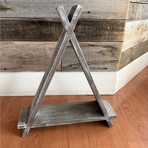 Rustic Grey Wooden A-Frame Shelf
